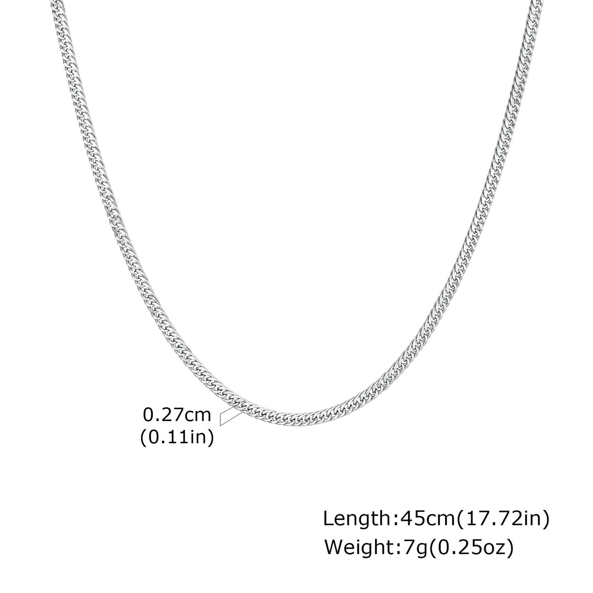 Stylish Men's Collarbone Chain Sweater Chain Stainless Steel Encrypted Four-Sided Necklace