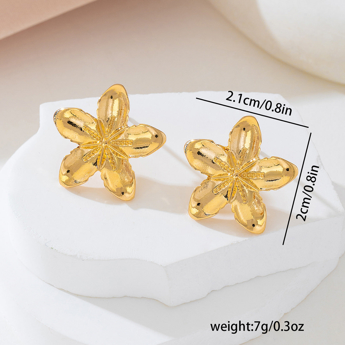 Planderful Vienna Verve Earrings – Elegant Five-Petal Flower Design