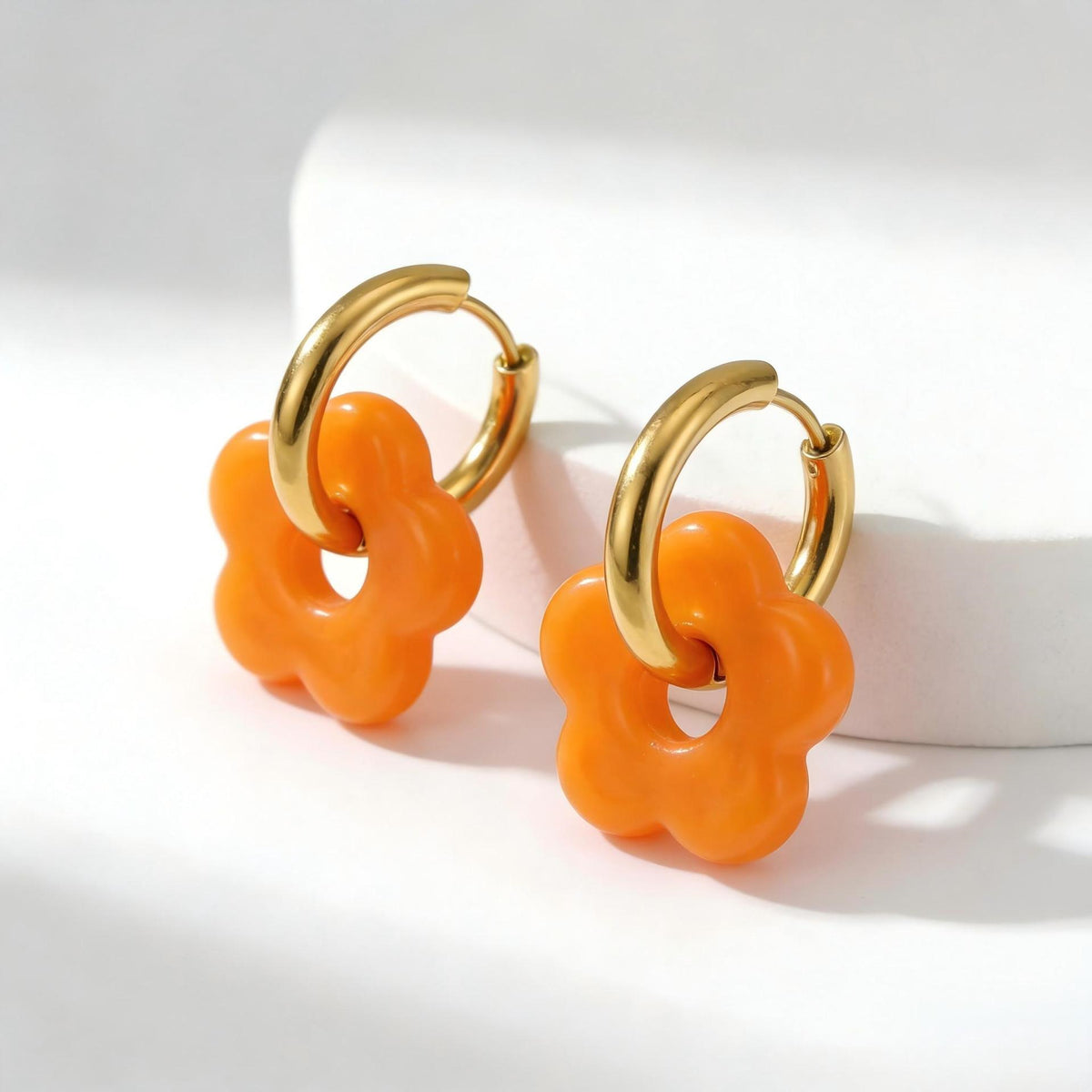 Stainless Steel Floral Earrings