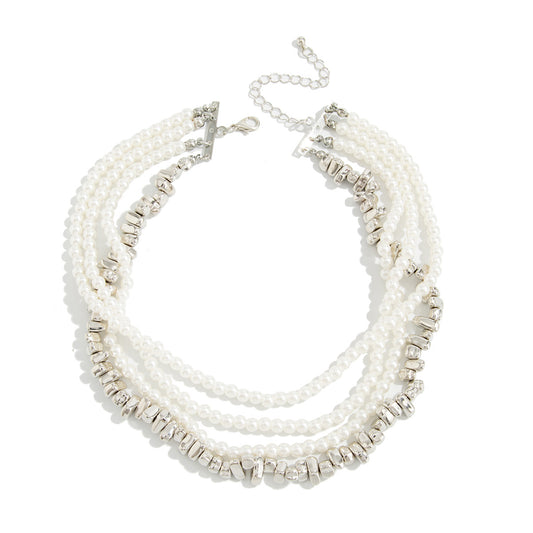 Pearl & Irregular Chain Layered Necklace
