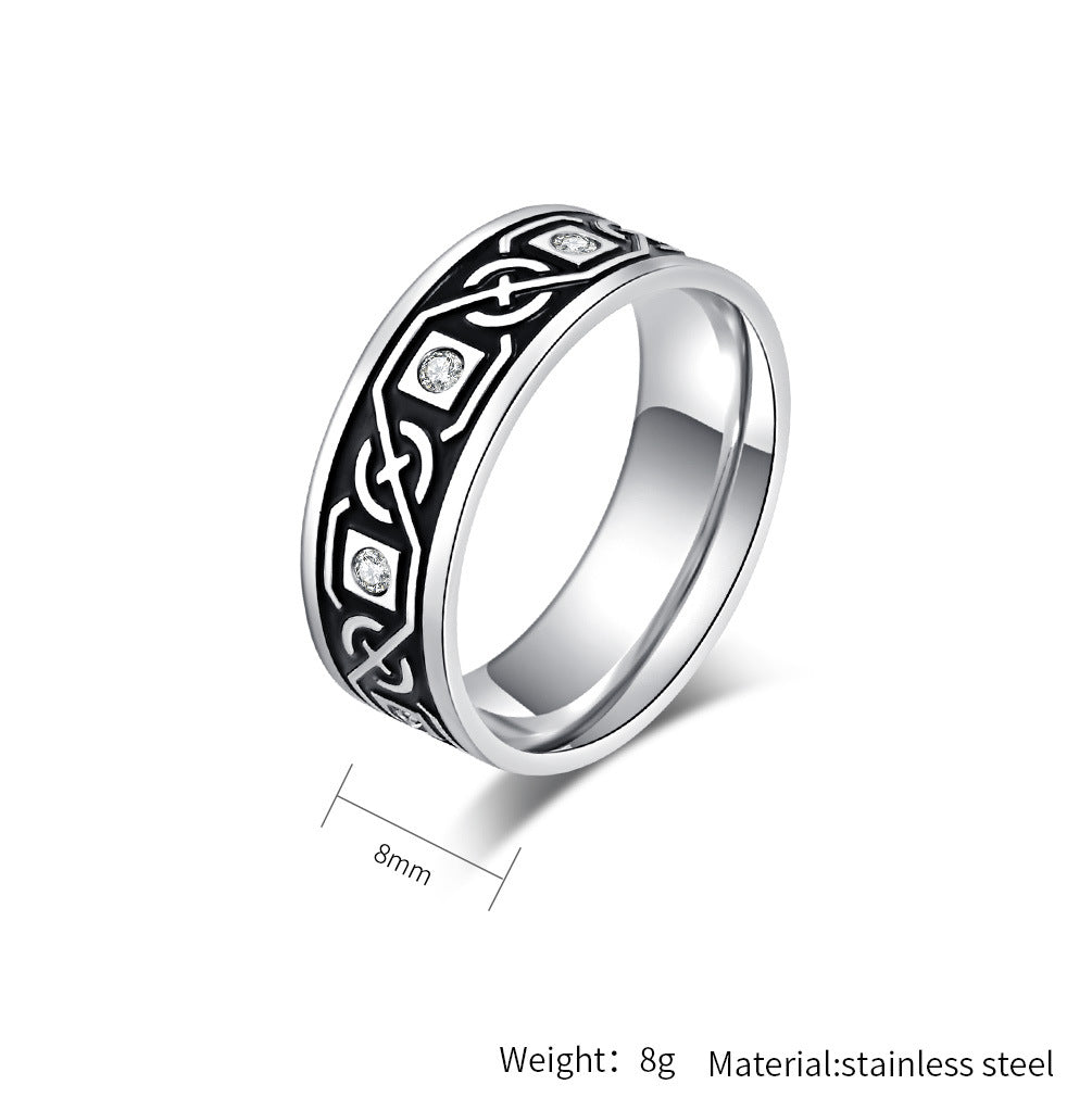 Planderful Titanium Steel Celtic Knot Ring Unisex Nordic Retro Bold Design For Everyday Wear