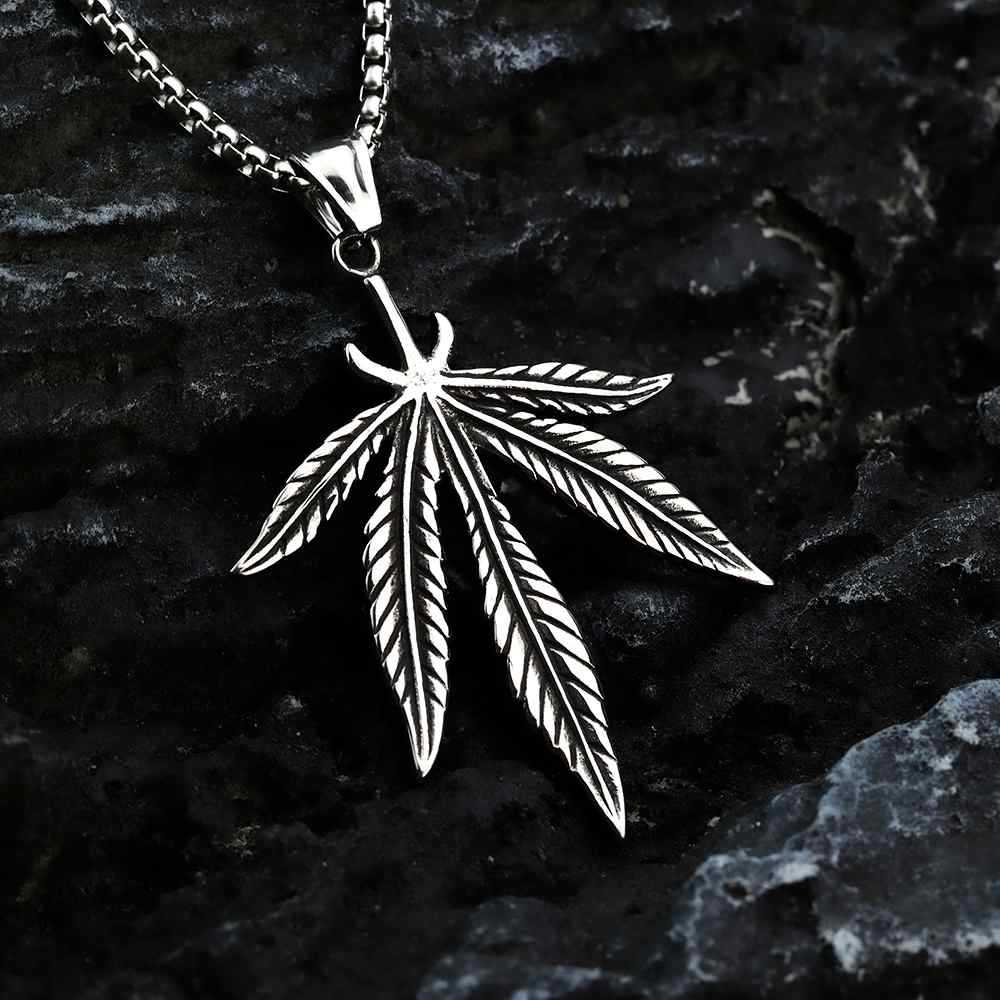 Maple Leaf Stainless Steel Pendant Necklace
