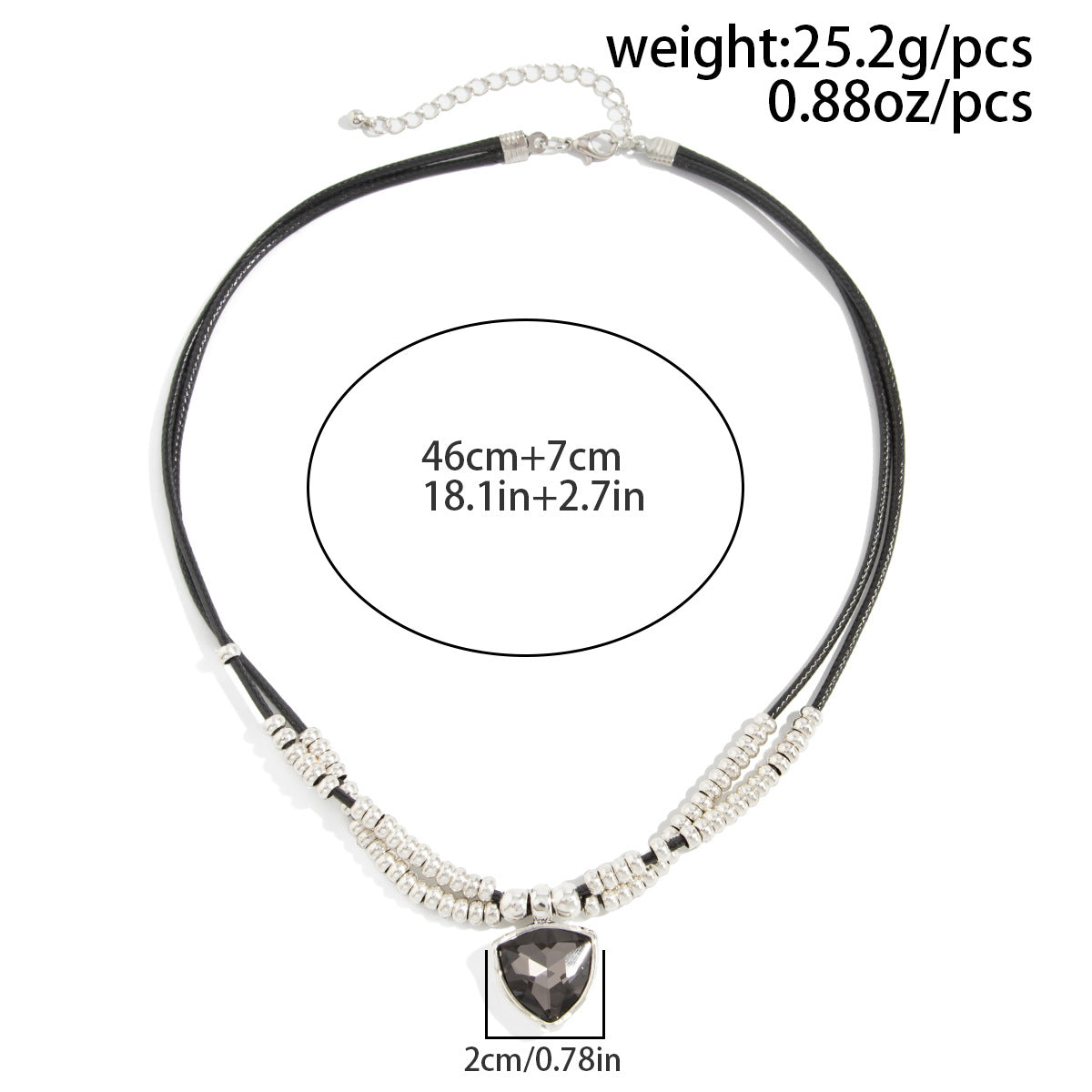 Geometric Gemstone-Style Beaded Necklace