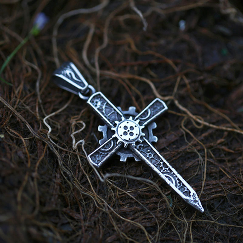 Titanium Steel Retro Cross Pendant for Men - Wholesale Stainless Steel Jewelry