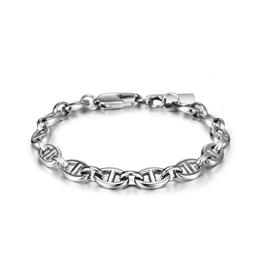 Planderful Jewelry Stainless Steel Mens Bracelet Cuban Link Buckle Design For Everyday Luxury