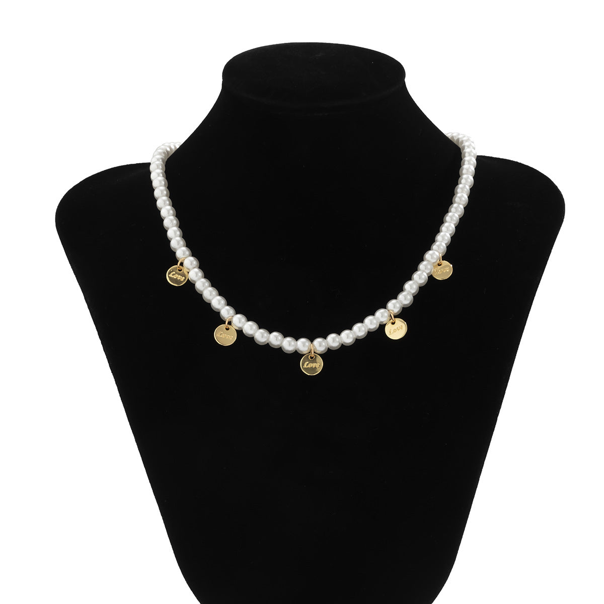 Planderful Vienna Verve Letter Pendant Necklace For Women Imitation Pearl Fringed Chic Statement