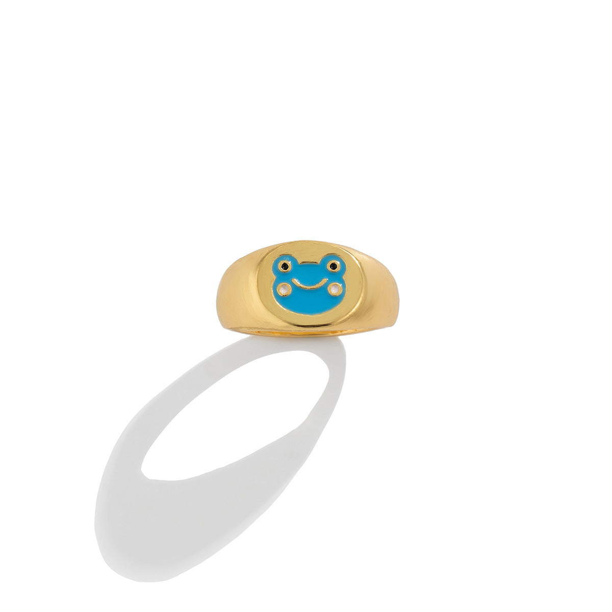 Froggy Colorful Ring with Geometric Hand Ornament