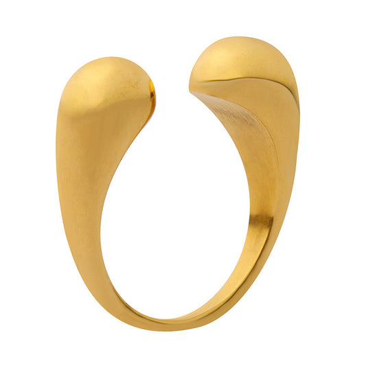 Chic Geometric Gold-Plated Open Ring - Stylish European American Jewelry
