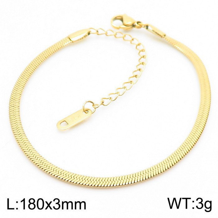 Minimalist Daily Commuter Multi-Size Blade Chain Unisex Bracelet Stainless Steel Bracelet