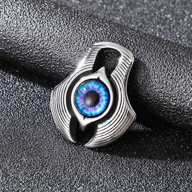 Planderful Bold Evil Eye Pendant For Men Titanium Steel