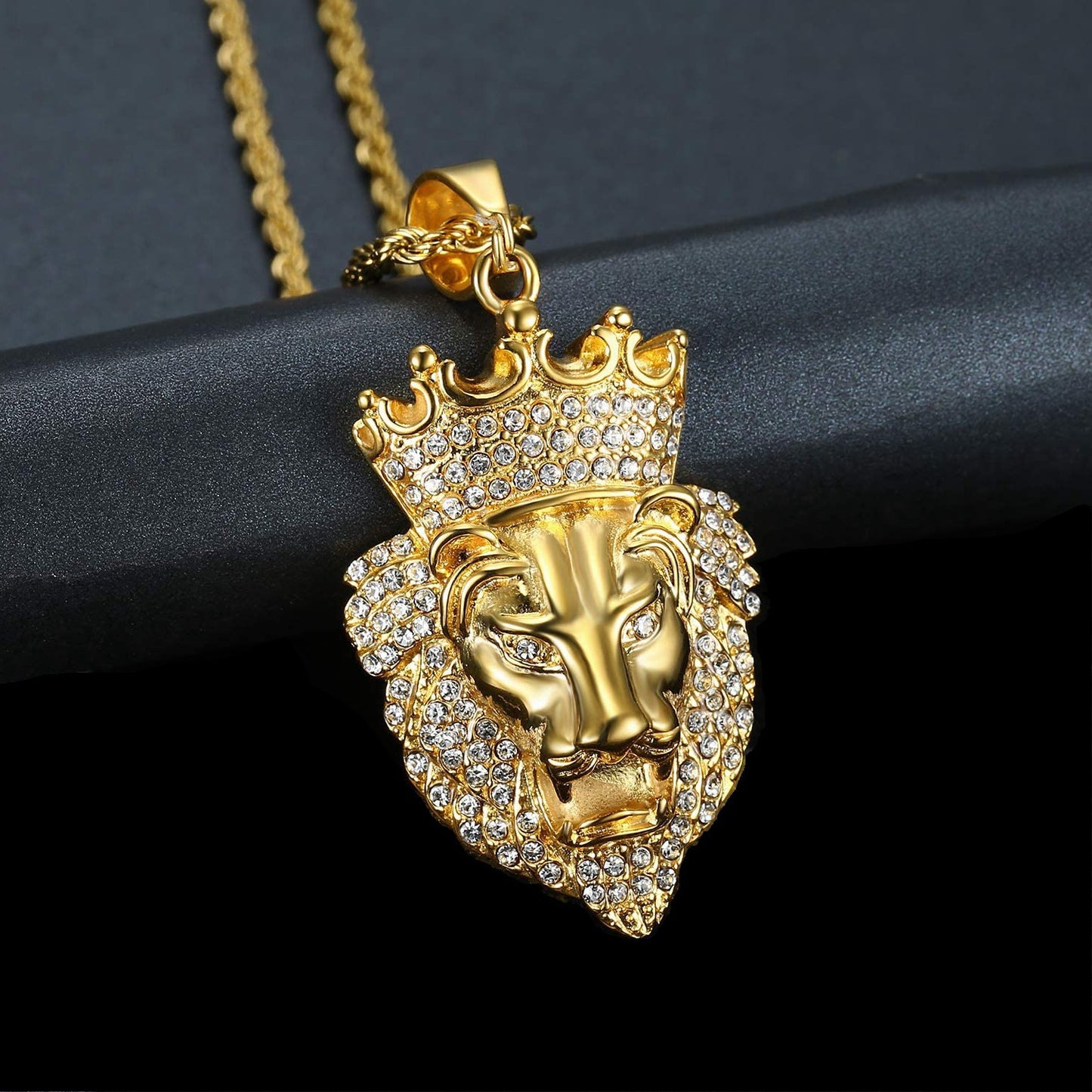 Steel Pendant - Statement Lion Head Hip Hop Style