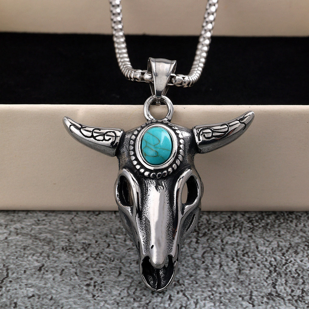 Vintage Stainless Steel Men's Pendant Necklace