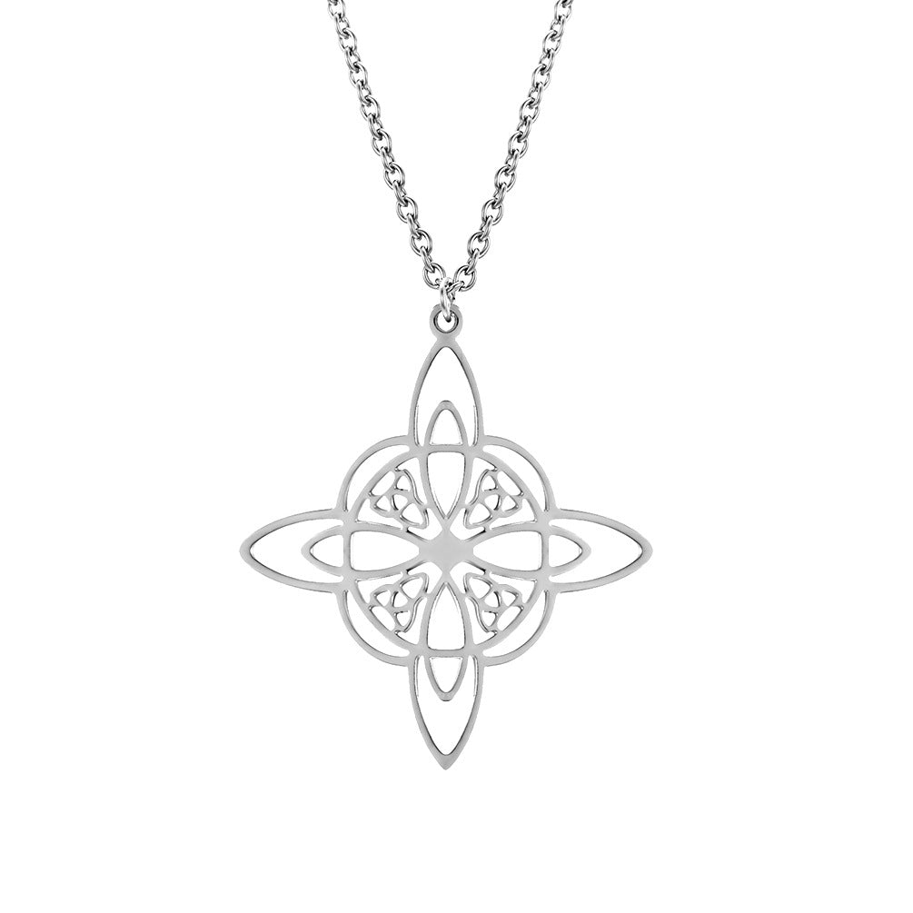 Planderful Nordic Celtic Eternal Knot Necklace Unisex Everyday Wear Durable Steel Chain