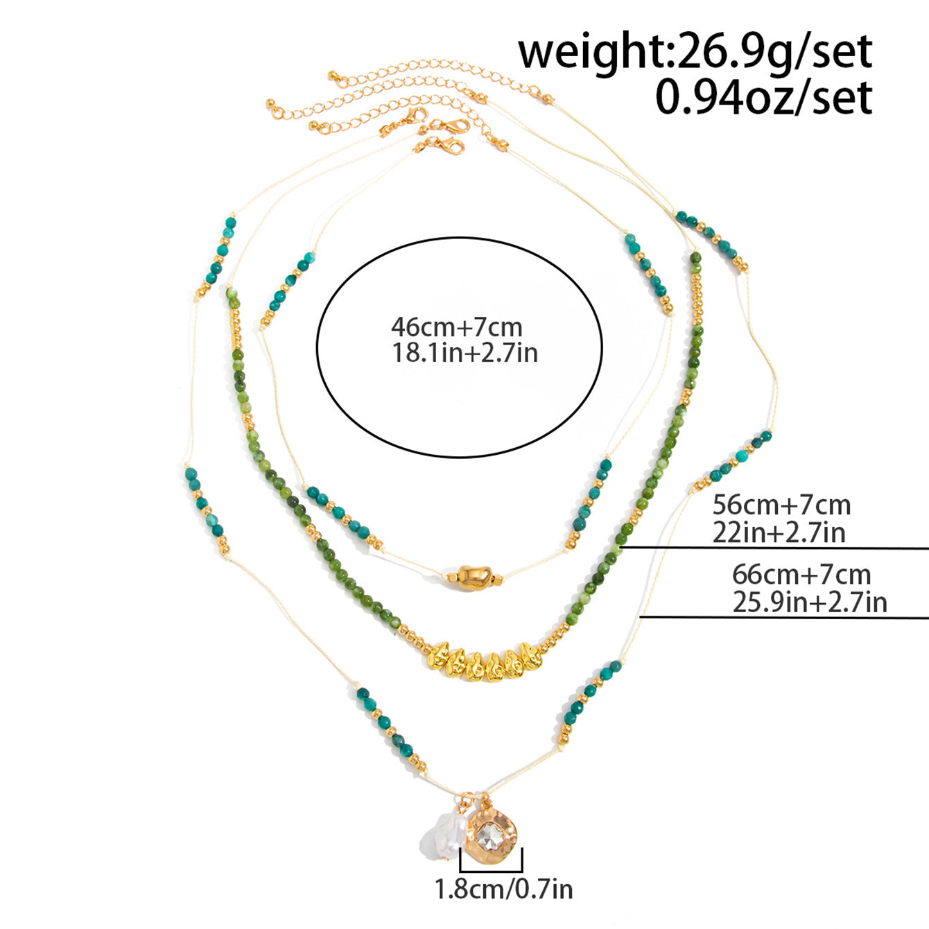 Western Wind Irregular Smudging Beaded Necklace Contrasting Baroque Pearl Stacking Necklace