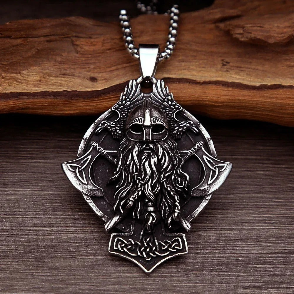 Vintage Viking Stainless Steel Men's Pendant Necklace