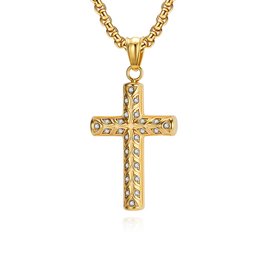 Steel Necklace – Vintage Devil's Eye Cross Pendant