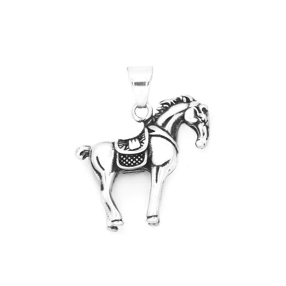 Viking Horse Stainless Steel Men's Pendant Necklace