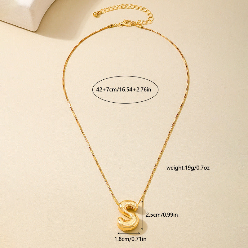 Planderful Vienna Verve Necklace – Creative Irregular Design with Fun 26 Letter Pendant