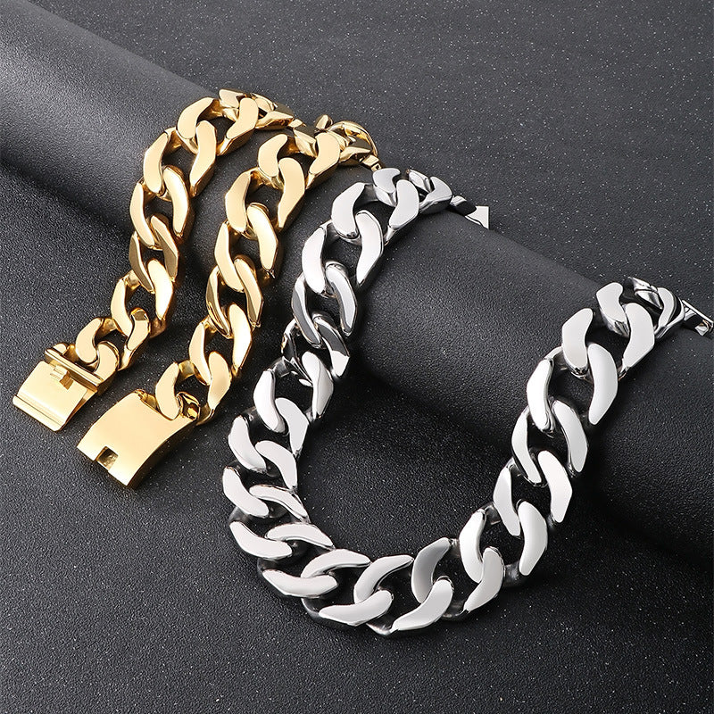 Planderful Exaggerated Wide Cuban Chain Necklace for Men