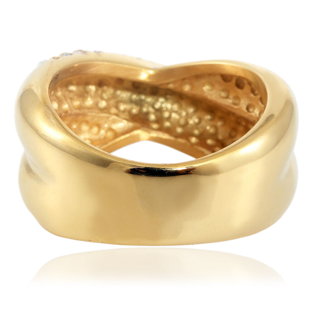 Titanium Steel Woven Stone Ring - Retro Trendy Jewelry for Girls - Stainless Steel with White Stone - European and American Fashion Accessories