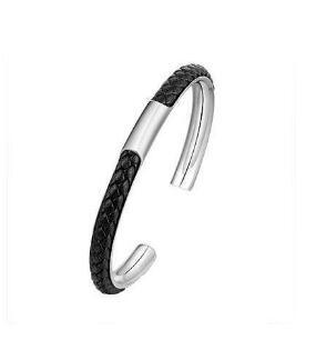 Braided Black Stainless Steel Bracelet for Men