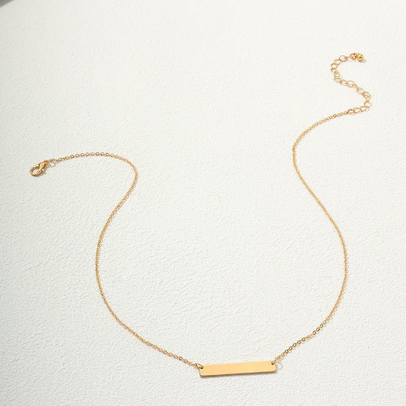 Chic Square Geometric Pendant Necklace with Metal Chain - Vienna Verve Collection