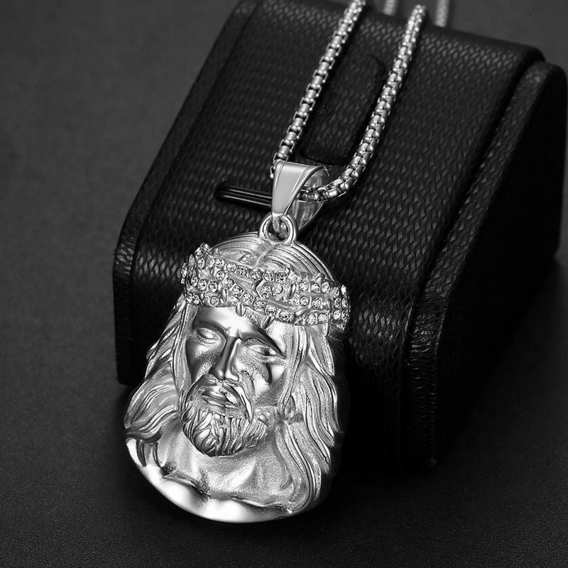Planderful Everyday Genie Hip Hop Necklace Stainless Steel Avatar Pendant With Zircon For Men And Women