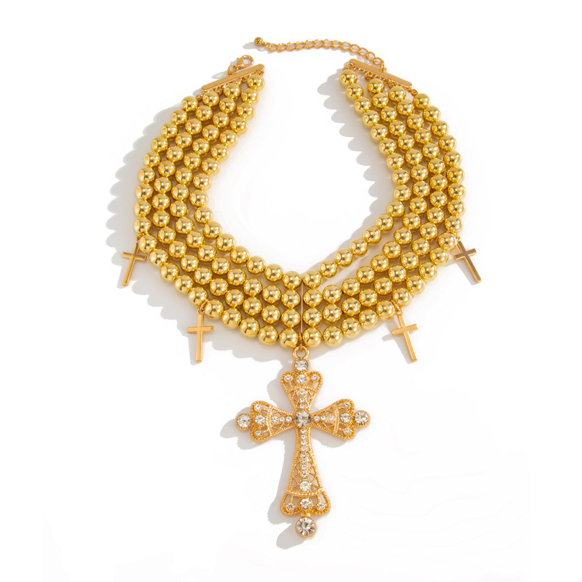 Planderful Vienna Verve Necklace – Stylish Multi-Layer Cross Pendant