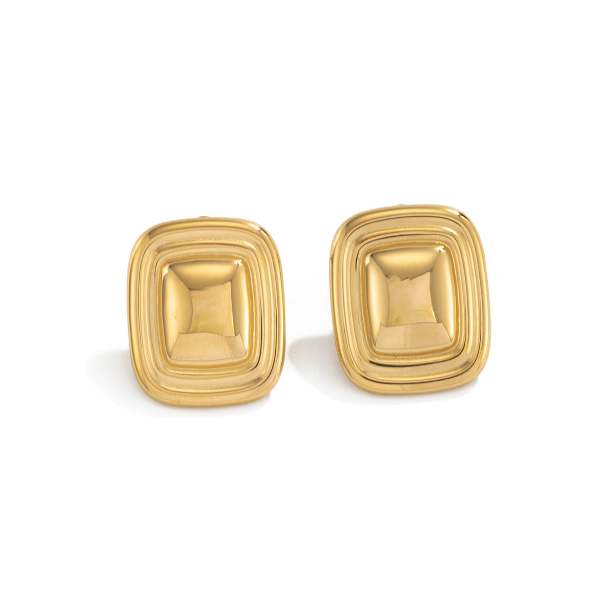 Square Stainless Steel Geometric Earrings By Planderful Vienna Verve Street Style 3D Statement Jewelry For Trendsetters