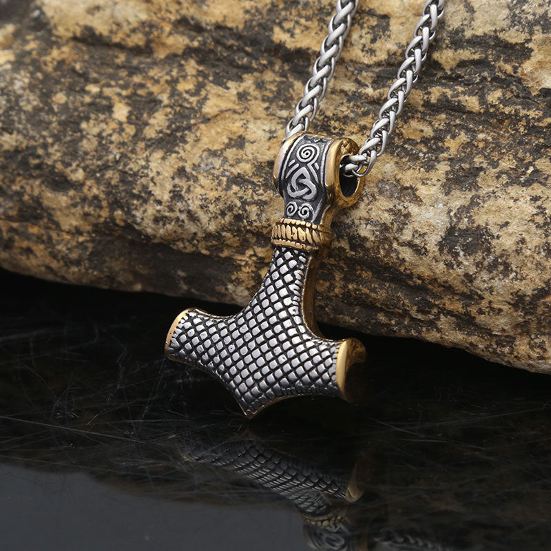 Odin Triangular Knot Logo Pendant Men's Titanium Necklace