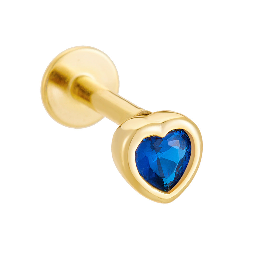 Planderful S925 Sterling Silver Love Blue Zircon Threader Earrings For Women Premium Heart Shape