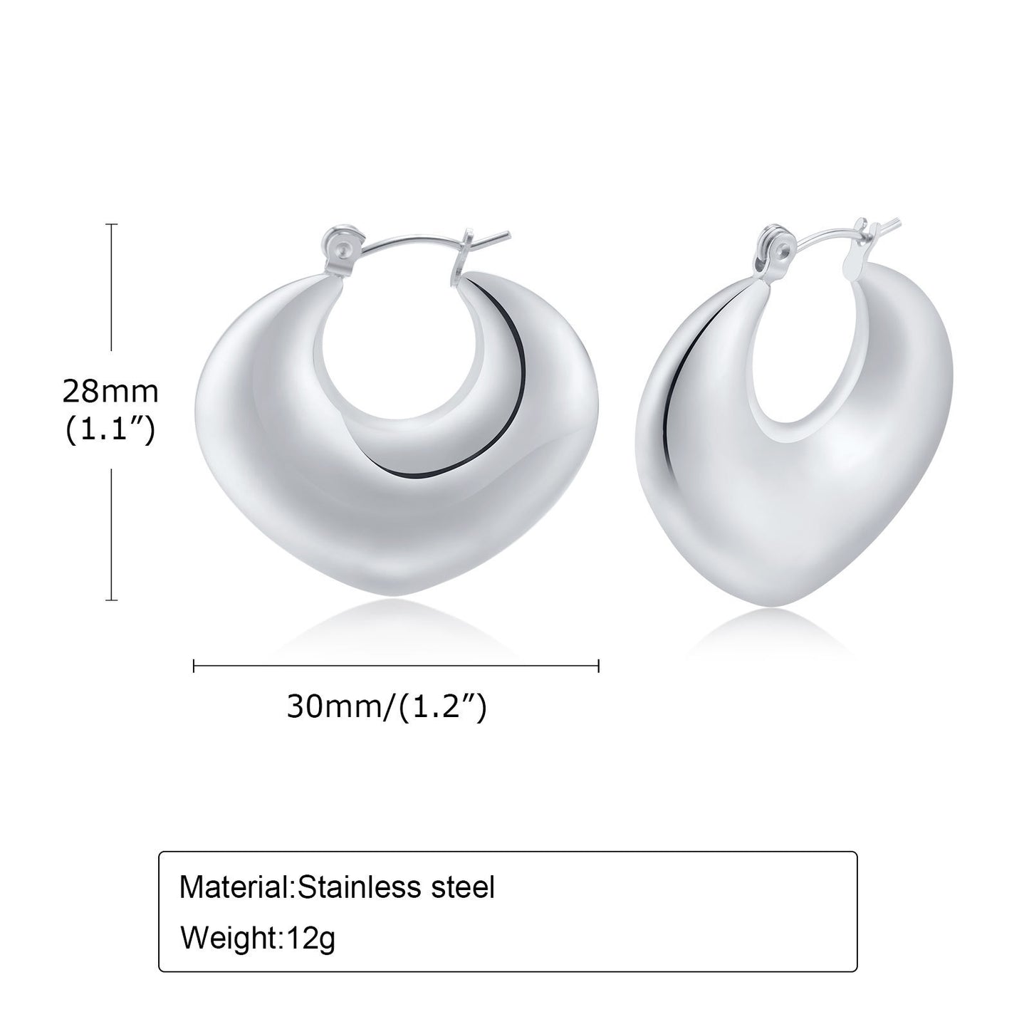 Stainless Steel Women's French Fashion Hollow Peach Heart Earrings