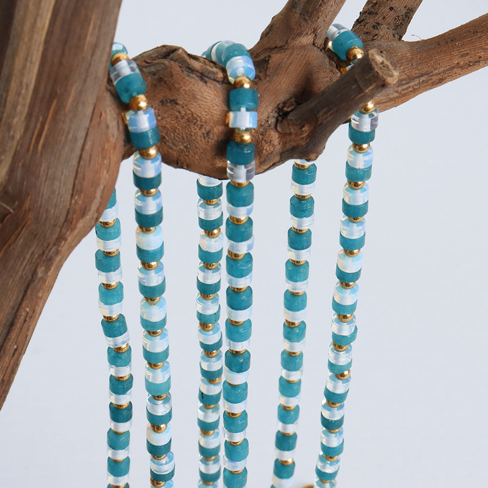 Luxurious 18K Gold-Plated Handmade Natural Stone Bead Necklace for Women by Planderful - Everyday Genie Collection