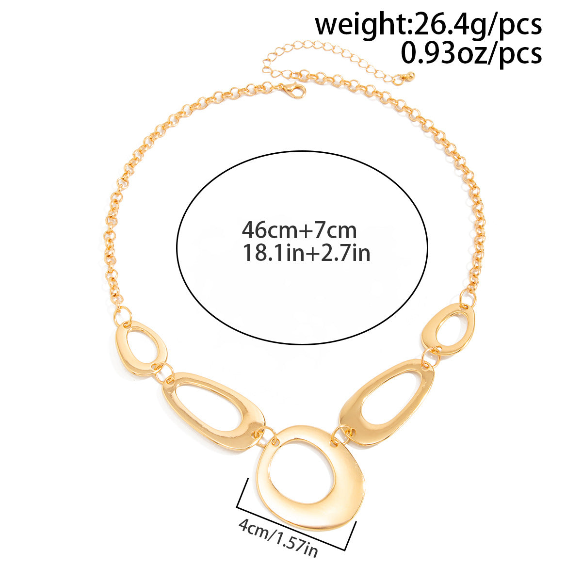 Irregular Hollow Ring Geometric Necklace