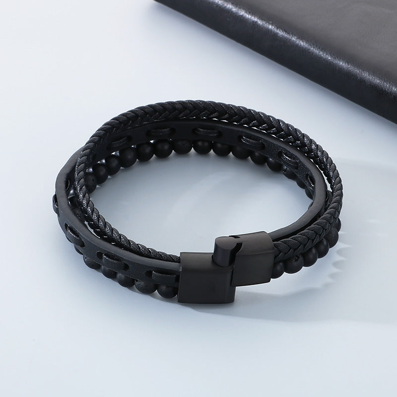 Planderful Men Tiger Eye Beaded Bracelet Magnetic Buckle