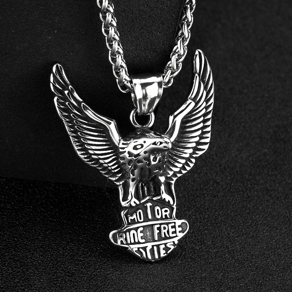 European And American Retro Men's Jewelry Eagle Pendant Necklace