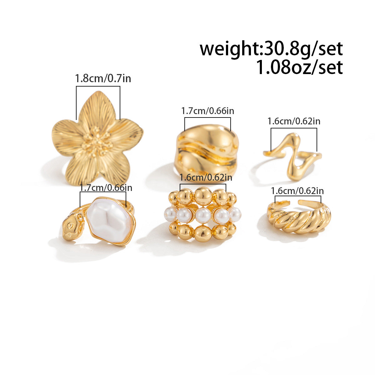 Planderful Pearl Flower Ring Adjustable Opening For Women Elegant Statement Jewelry Vienna Verve