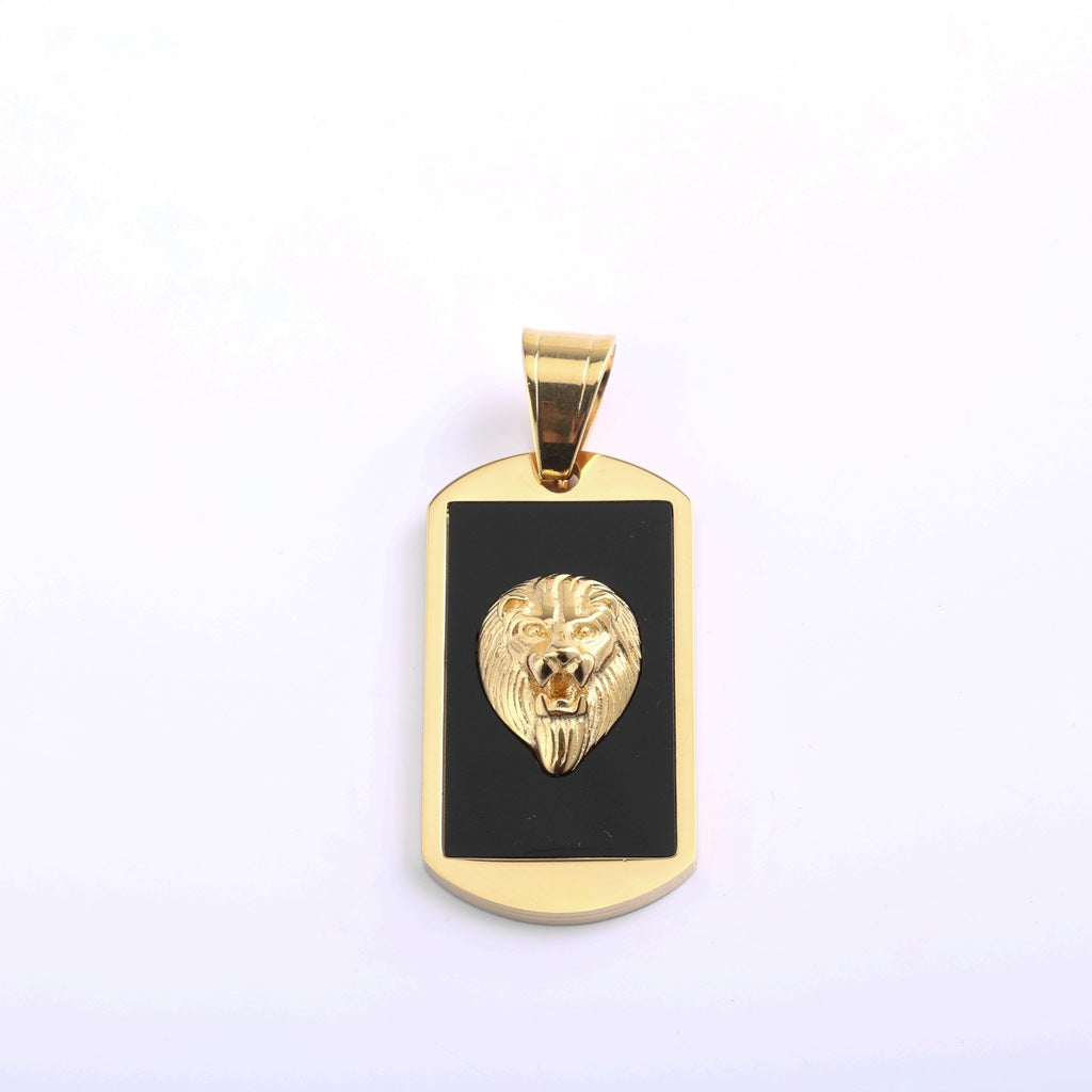 Vintage Lion Stainless Steel Pendant Necklace