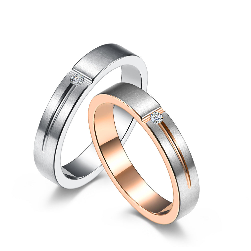 Zircon Ring – Minimalist T-Shaped Steel Everyday Wear