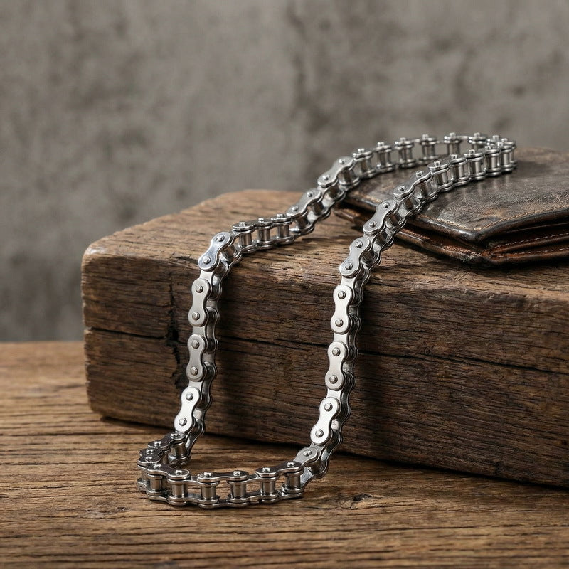 , Trendy Men's Titanium Steel Bicycle Chain Necklace, Bicycle Chain Stainless Steel