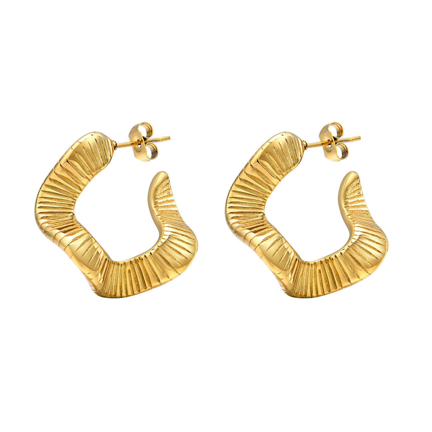 Wholesale Stainless Steel Women's Gold Twisted C Studs