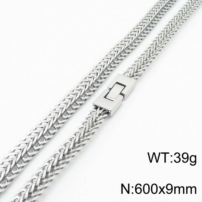 Tide Brand Keel Snake Bone Chain Hiphop Rock Cool 9mm Buckle Sweater Chain Necklace
