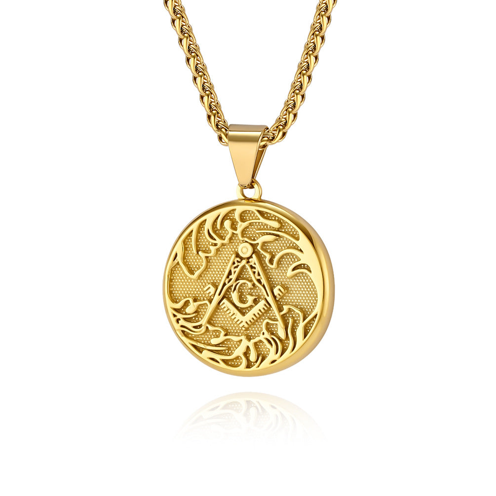 Stainless Steel Durable Pendant Necklace For Men Retro European American Trend Planderful Fraternity Style