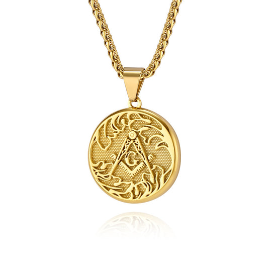 Stainless Steel Durable Pendant Necklace For Men Retro European American Trend Planderful Fraternity Style
