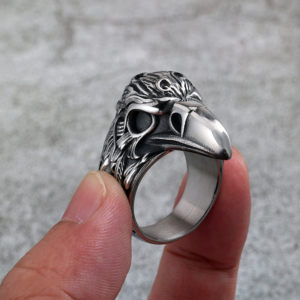 Vintage Eagle Stainless Steel Men's Ring