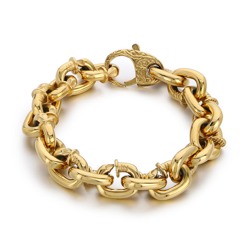 Planderful Domineering Nail Necklace Men Stainless Steel