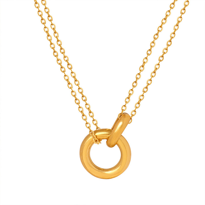 Double Chain Gold-Plated Necklace for Stylish Commuters