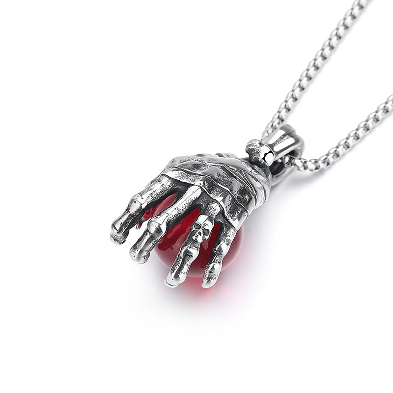 Steel Necklace – Statement Dragon Claw Pendant