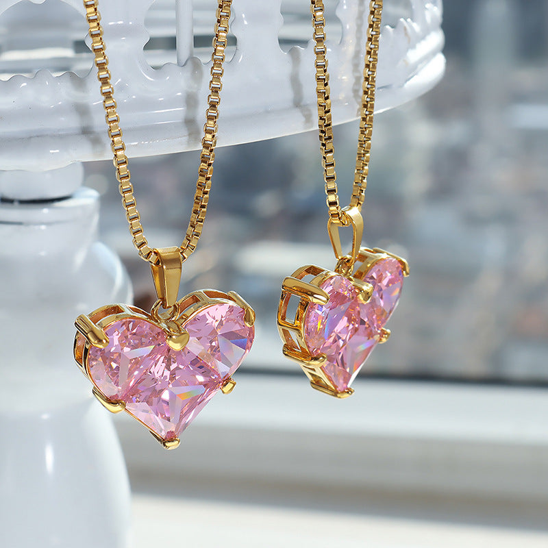 Niche Design Heart Pendant Necklace and Earrings Set