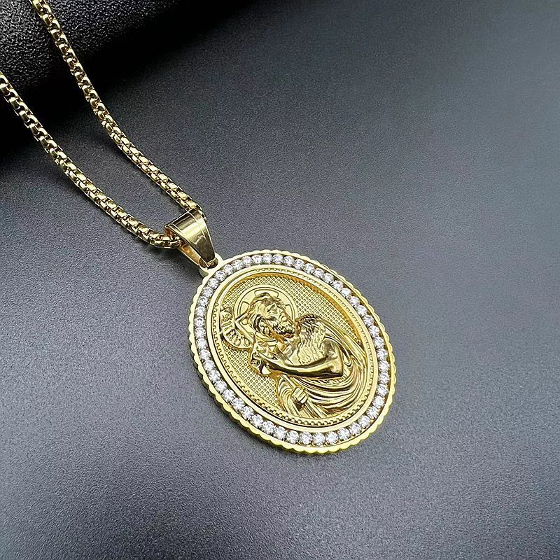 Gold-Plated Stainless Steel Necklace – Statement Pendant